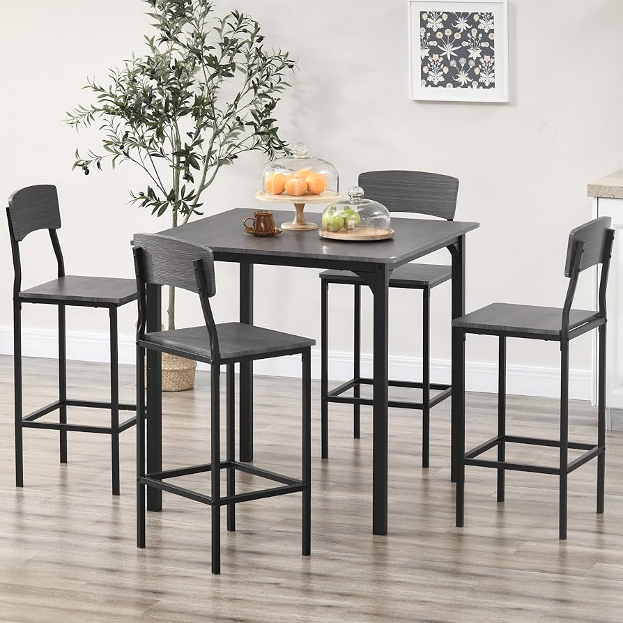 Amazon.com - HOMCOM 5-Piece Counter Height Bar Table with